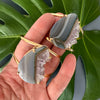 Teardrop amethyst crystals slice cuff bracelet