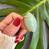 Green quartz marquise ring