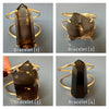 Freeform faceted bulky smoky quartz cuff bracelet