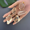 Oversized freeform faceted crystal pendant
