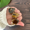 Freeform faceted tiger's eye ring