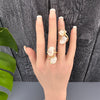 Duo milky quartz ring