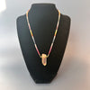 Multicolor sapphire necklace with pink lemurian point connector