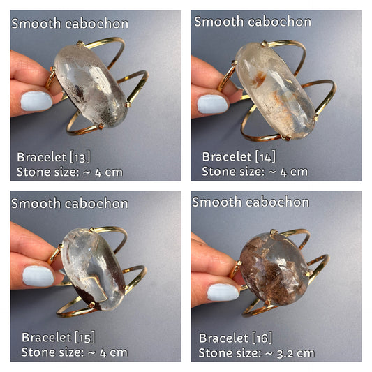 Quartz with inclusions cuff bracelet
