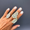 Large raw aquamarine gem ring