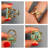 Freeform faceted amazonite ring
