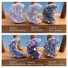 Druzy amethyst crescent moon ring