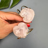 Rose quartz heart cuff bracelet