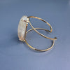Quartz with inclusions cuff bracelet