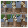 Duo oval-shaped pyrite cluster ring