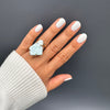 Freeform larimar slice ring