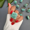 Freeform faceted amazonite ring