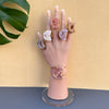 Druzy pink amethyst moon ring