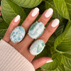 Larimar oval cabochon ring