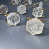 Medium crystal hexagon cuff bracelet