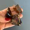 Freeform faceted smoky quartz pendant