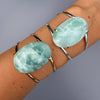 Larimar oval cabochon cuff bracelet