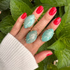 Amazonite marquise cabochon ring