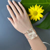 Clear crystal rectangle cuff bracelet