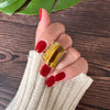 Freeform faceted tiger's eye ring