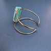 Freeform faceted amazonite cuff bracelet