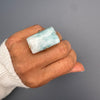 Larimar rectangle cabochon cuff ring