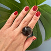 Smoky quartz round ring