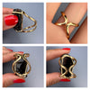 Large raw smoky quartz gem ring