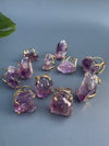 Large raw purple amethyst gem ring