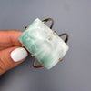 Larimar rectangle cabochon cuff bracelet
