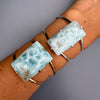 Larimar rectangle cabochon cuff bracelet