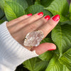 Medium raw crystal gem ring