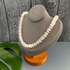 Rose quartz rondelle knotted necklace