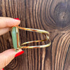 Freeform faceted green quartz cuff bracelet