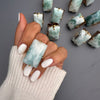 Larimar rectangle cabochon cuff ring