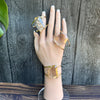 Freeform faceted smoky quartz cuff bracelet