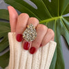Pyrite teardrop ring