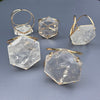 Large crystal hexagon cuff bracelet