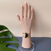 Black onyx crescent moon cuff bracelet