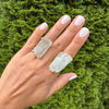 Large raw aquamarine gem ring
