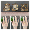Freeform faceted clear quartz crystal ring