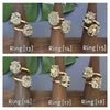 Duo oval-shaped pyrite cluster ring