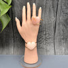 Rose quartz heart cuff bracelet