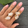 Duo milky quartz ring