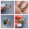 Paraiba blue quartz heart ring