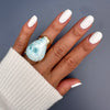 Larimar pear-shaped cuff ring