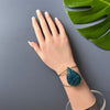 Blue agate pear cuff bracelet