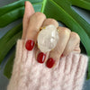 Rose quartz marquise ring