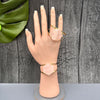 Rose quartz hexagon cuff bracelet