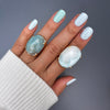 Larimar oval cuff ring